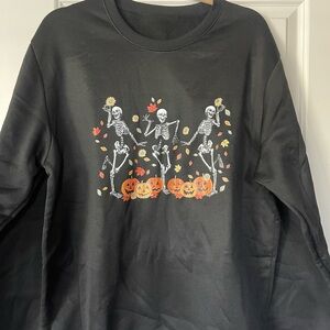 SHEIN Black Halloween Skeleton Sweater